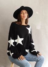 Load image into Gallery viewer, Scarlet Star Knit Top by Annili The Label is a must have weekend winter jumper.  Made from a super soft Rayon mix, this head turning knit will keep you both comfortable and warm.   The wider sleeves add a feminine elegance to this oversized jumper
