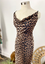 Load image into Gallery viewer, Brand: Missguided Circa: 2019 Style: Slinky Maxi Dress Preloved: never worn - label attached Colour: Leopard Brown Fabric: Polyester/elastane Wash gentle 30degs Size 10 (Aus) EU 38 Length 160 inc straps
