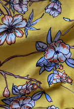 Load image into Gallery viewer, Our Bonni Pants are the cutest addition to your summer wardrobe, a total ray of sunshine, made for days with endless blue skies.  These high-waisted, wide legs pants in a bright yellow floral print with a zip enclosure at the back and 2 soft pleats at the front.  Full of summer sunshine and utterly flattering, these culotte style pants will take you from the beach during the day to a wine bar at night. 

