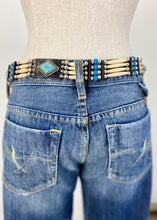 Load image into Gallery viewer, Rock N Roll Wardrobe Bone and Bead Leather Belt - vintage
