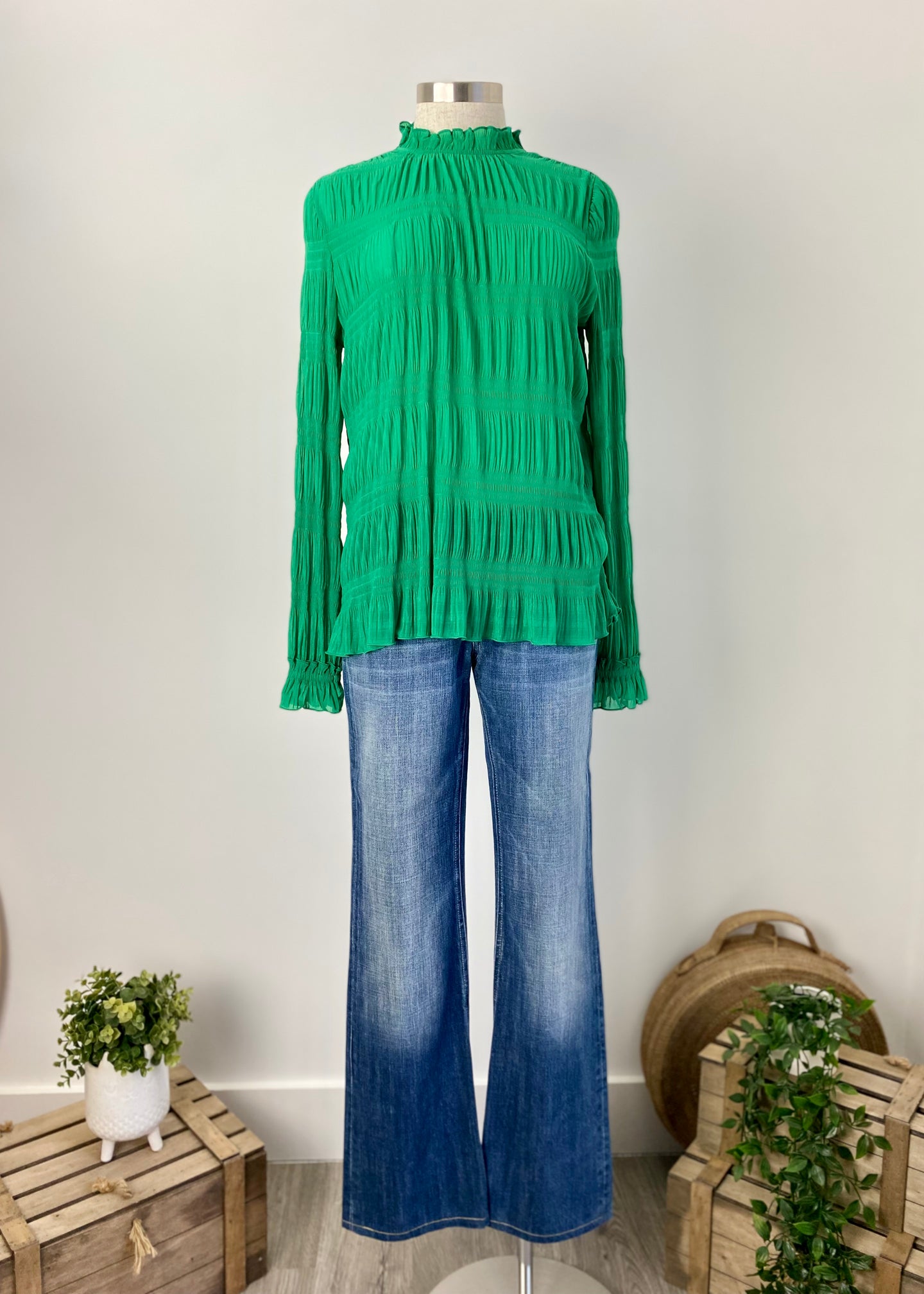 Vintage M&S green blouse