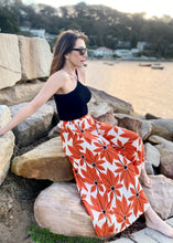 Load image into Gallery viewer, The vibrant and elegant Lime Culottes are crafted from a beautiful Rayon Voil material, in a stunning bespoke print by Melko, a South American label who work with multicultural artists all over Latin America.  The wide leg trousers have an elegant fullness and the high waist lengthens the silhouette.  The beautiful Rayon Voil fabric is lightweight, comfortable and cool and floats elegantly with every mov
