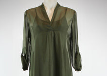 Load image into Gallery viewer, The chic and feminine April Short Top is made in Italian silk blend and comes in 4 rich colours, Latte, Charcoal, Forest and Bordeaux for women over 40. 
