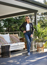 Load image into Gallery viewer, The Sargent Pepper Jacket -  our most popular jacket is back in a shorter style! and it packs just as much theatrical punch as its predecessor!  Made in Italy, from a gorgeous waxed cotton mix fabric in a rich Chocolate colour.  
