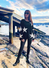 Load image into Gallery viewer, Scarlet Star Knit Top by Annili The Label is a must have weekend winter jumper.  Made from a super soft Rayon mix, this head turning knit will keep you both comfortable and warm.   The wider sleeves add a feminine elegance to this oversized jumper
